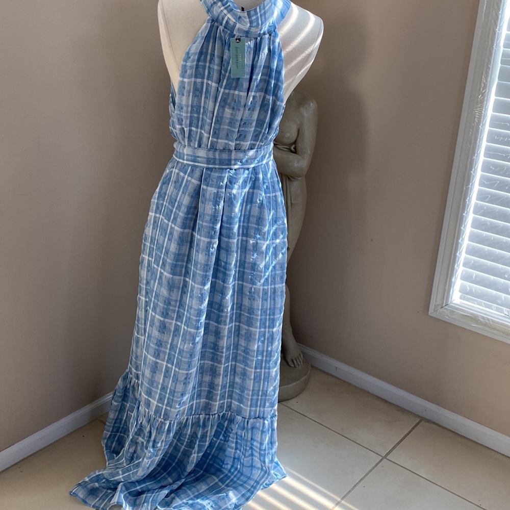 Antropologie blue gingham midi shirt dress size 2x plus Dorothy - Picture 8 of 15